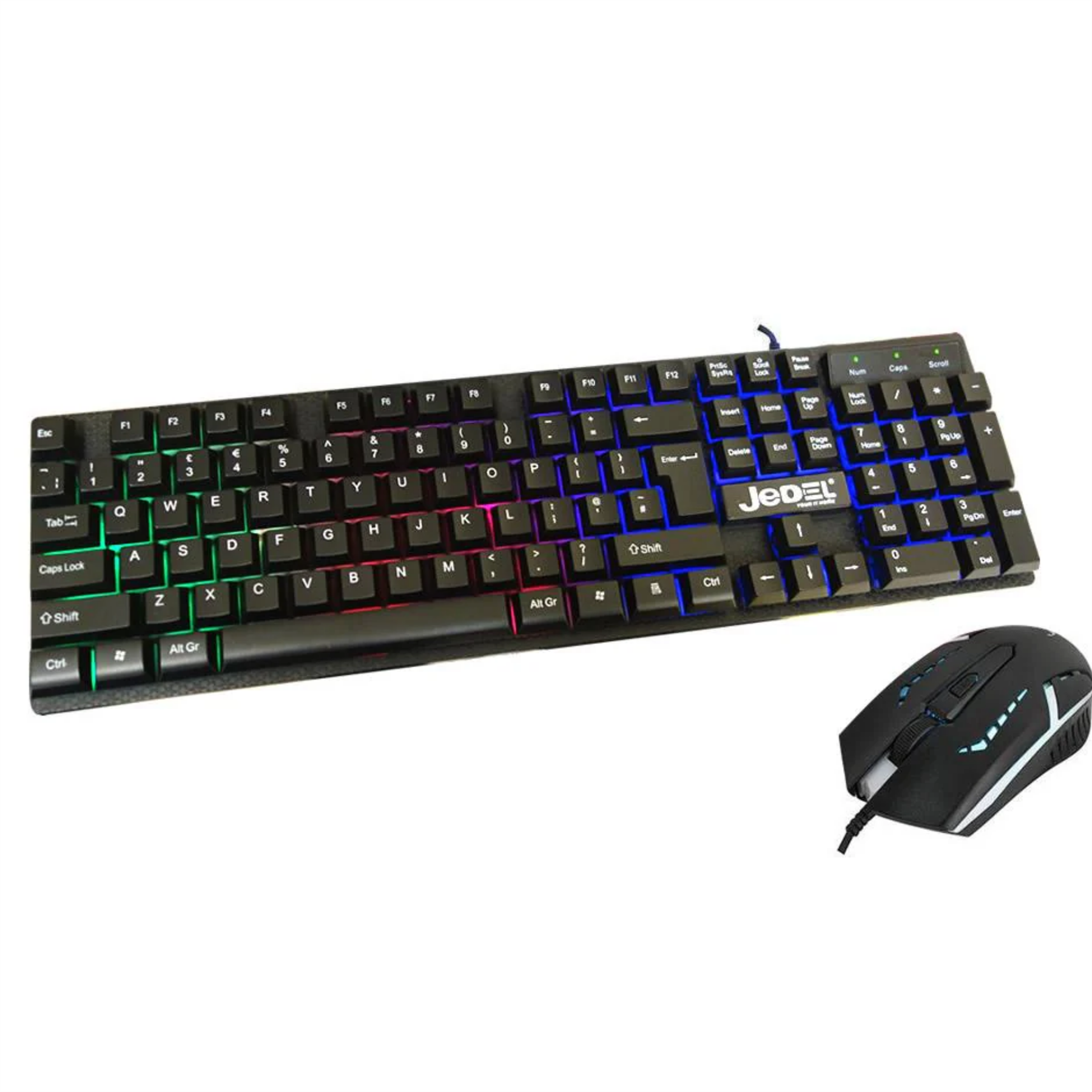 Jedel GK100 RGB LED Wired Gaming Keyboard & Mouse Set – Black USB