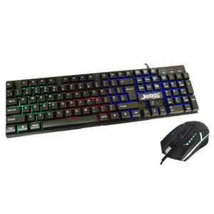 Jedel GK100 RGB LED Wired Gaming Keyboard & Mouse Set – Black USB