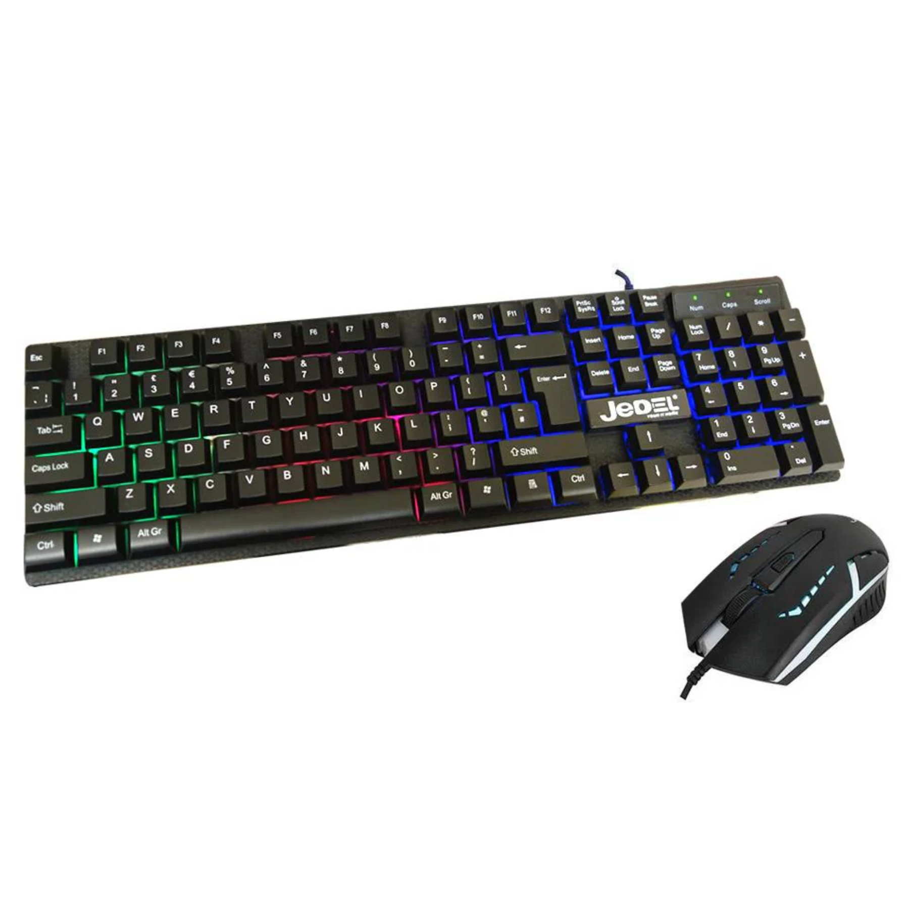 Jedel GK100 RGB LED Wired Gaming Keyboard & Mouse Set – Black USB
