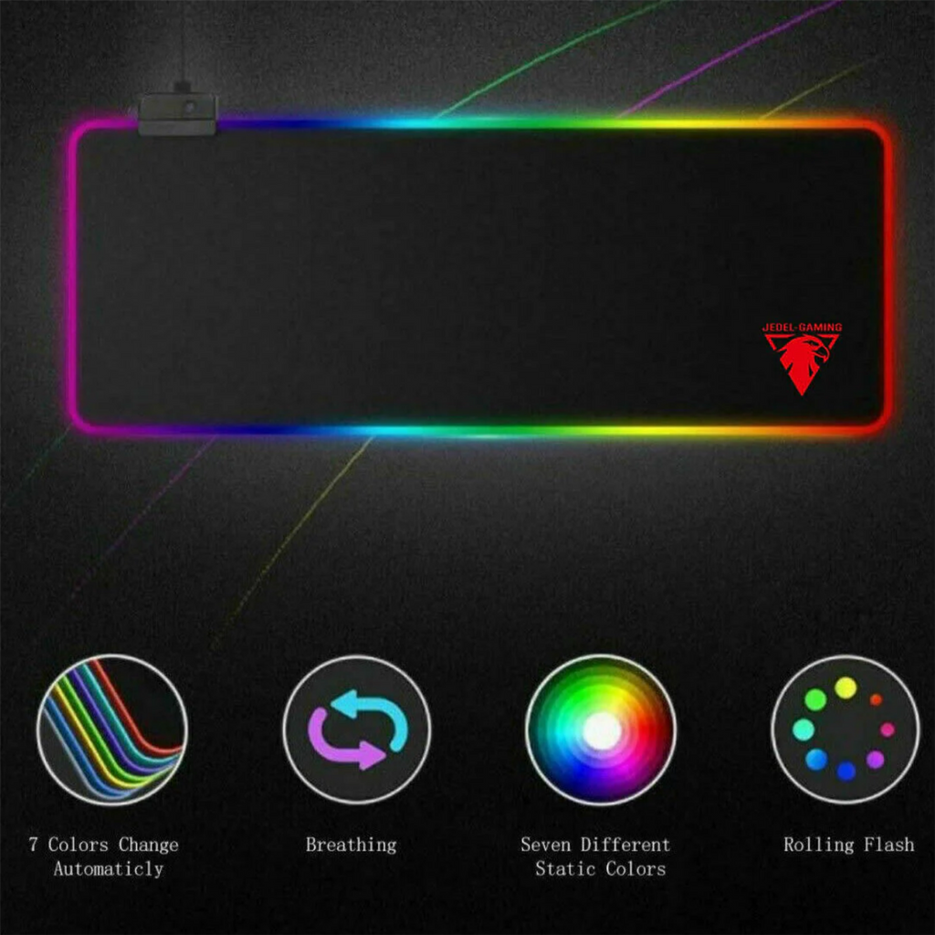 Jedel RGB Gaming Mouse Pad - XL 800 × 300 × 4 mm USB Powered RGB Desk Mat