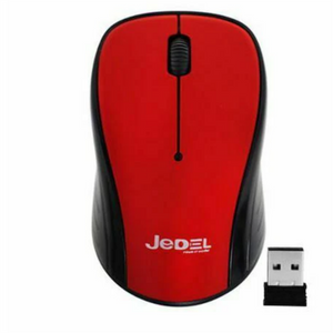 Jedel W920 Wireless Optical Mouse – 2.4 GHz, 3‑Button, Scroll Wheel - Red