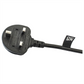 1.8m Black Kettle Lead 3-Pin Power Plug Replacement for Dell, HP, PC, Monitor