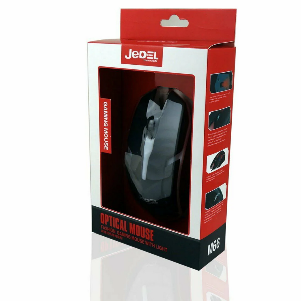 Jedel M66 USB Wired Optical Gaming Mouse – Multi-Colour LED